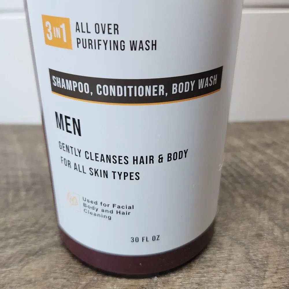 Real Tree Mens 3-In-1 All Over Purifying Wash Sandalwood 30 oz